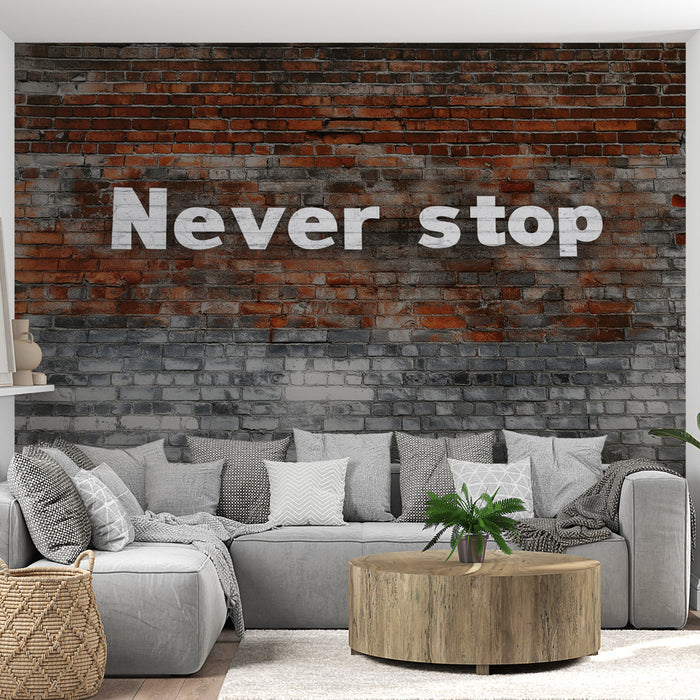 Tapetti fitness motivation | Inspiroiva tapettisuunnittelu viestillä 'Never stop'