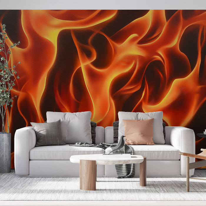 Tapete Flamme | Dynamisches und lebhaftes Design von lodernden Flammen