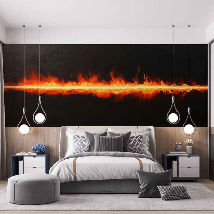 Mural Wallpaper flames | Erksad tuleefekt mustal taustal