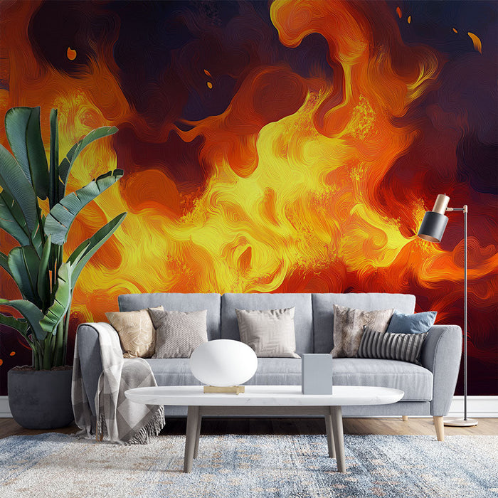 Mural Wallpaper flames | Abstraktne leegimuster soojades toonides