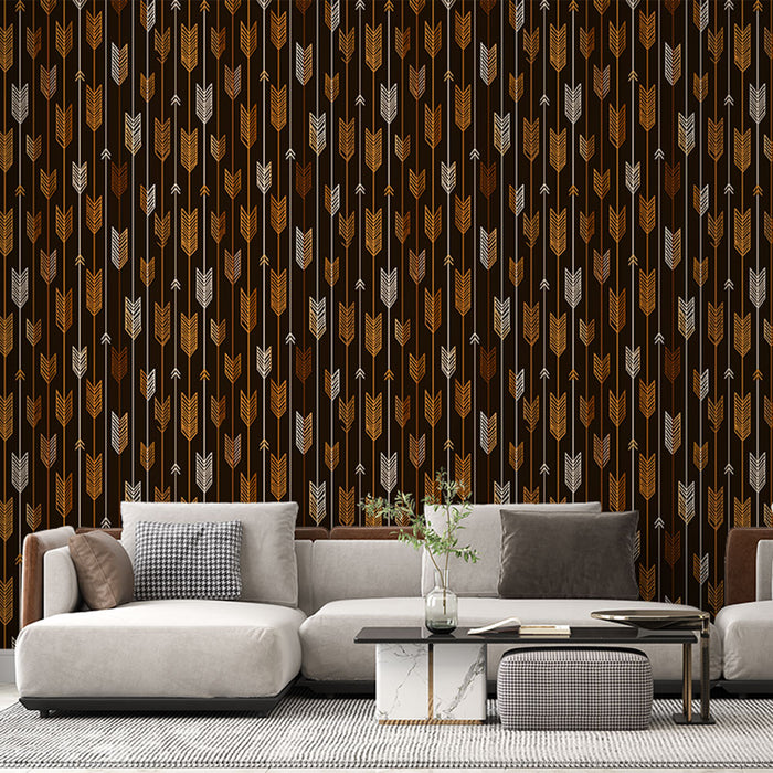 Tapete βέλη | Μοτίβο χρυσών και λευκών βελών σε σκούρο φόντο