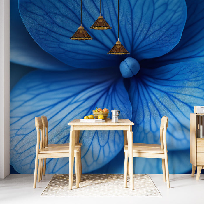 Papel pintado blue flower | Delicate petals and soothing shades