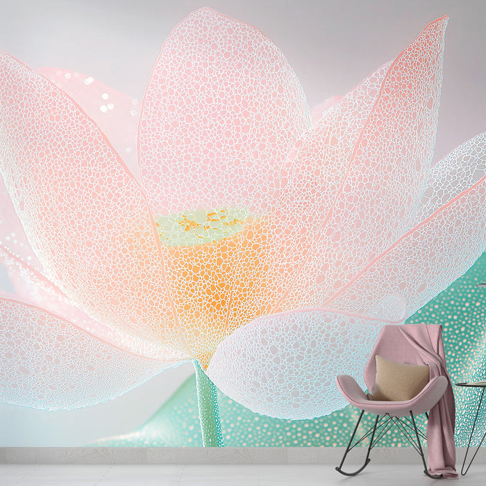Mural Wallpaper lotus flower | Elegant pink flower and delicate details