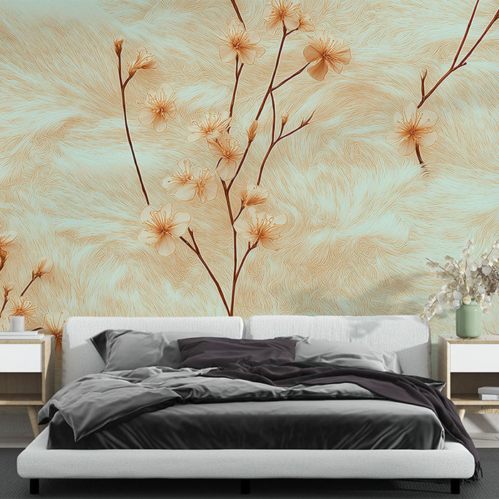 Foto Behang met Bloemen | Subtiel Patroon van Bloemen en Zachte Texturen