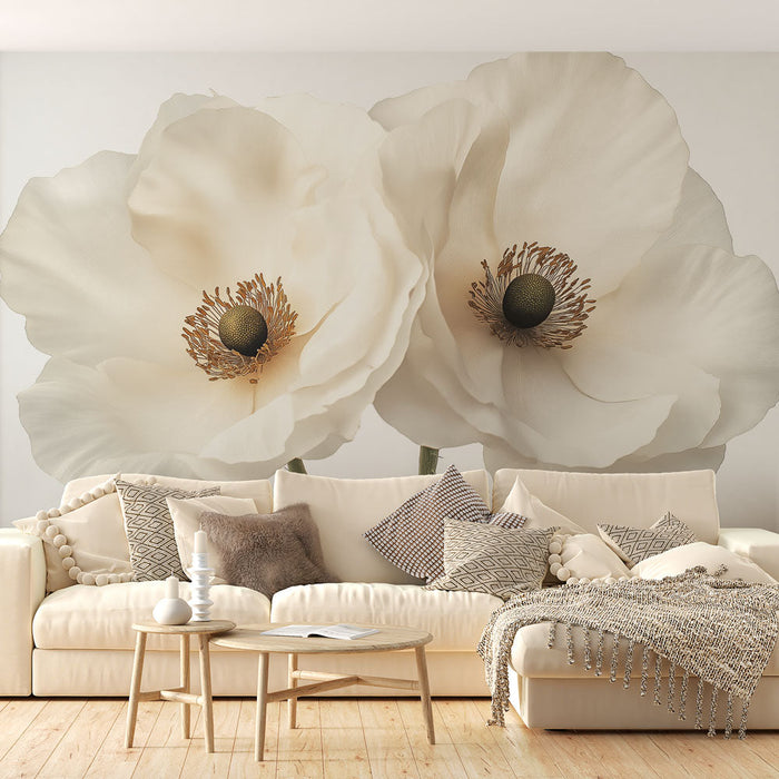 Papel de parede flores brancas | Elegância Natural