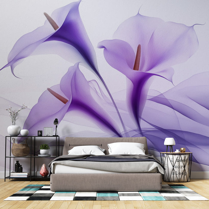 Mural Wallpaper calla Lily flowers | Softness and voluptuousness