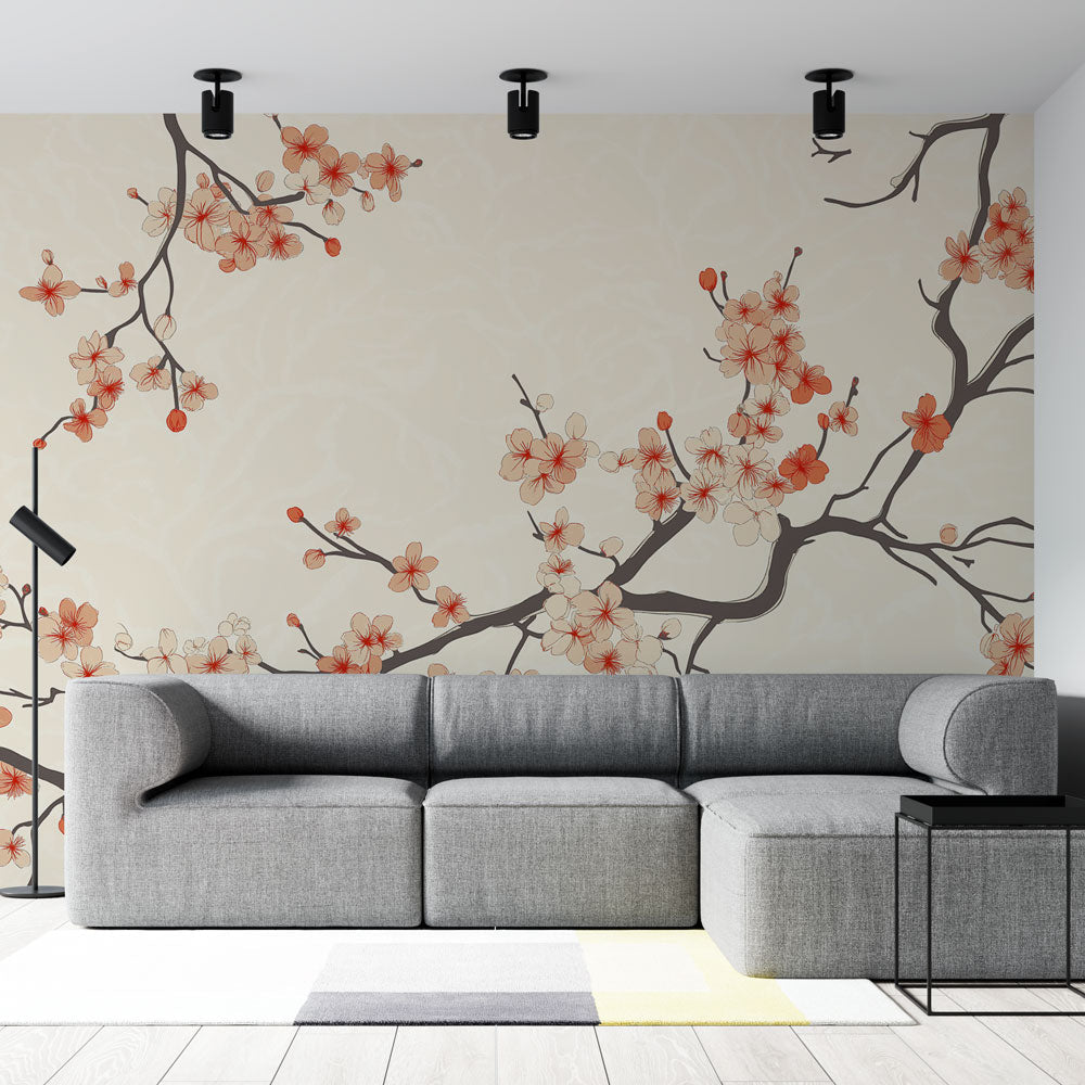 De Mooie Roze Tak Van De Kersenbloesem, Sakura-bloemen Op Wit Stock De Mooie Roze Tak Van De Kersenbloesem, Sakura-bloemen Op Wit Stock