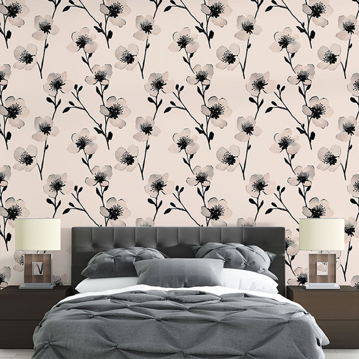 Tapet cu flori delicate | Model floral elegant pe un fundal pastel