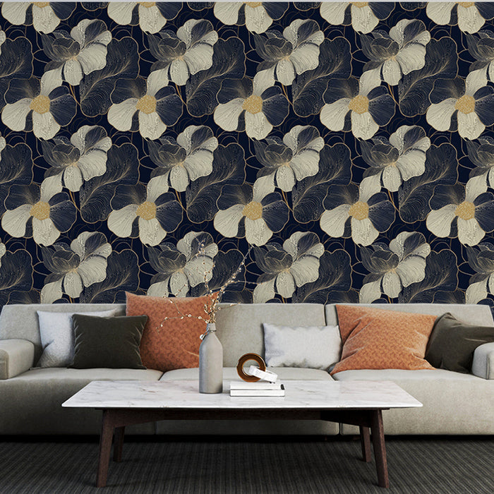 Fototapet elegantni cvetovi | Sofisticiran cvetlični vzorec na temnem ozadju