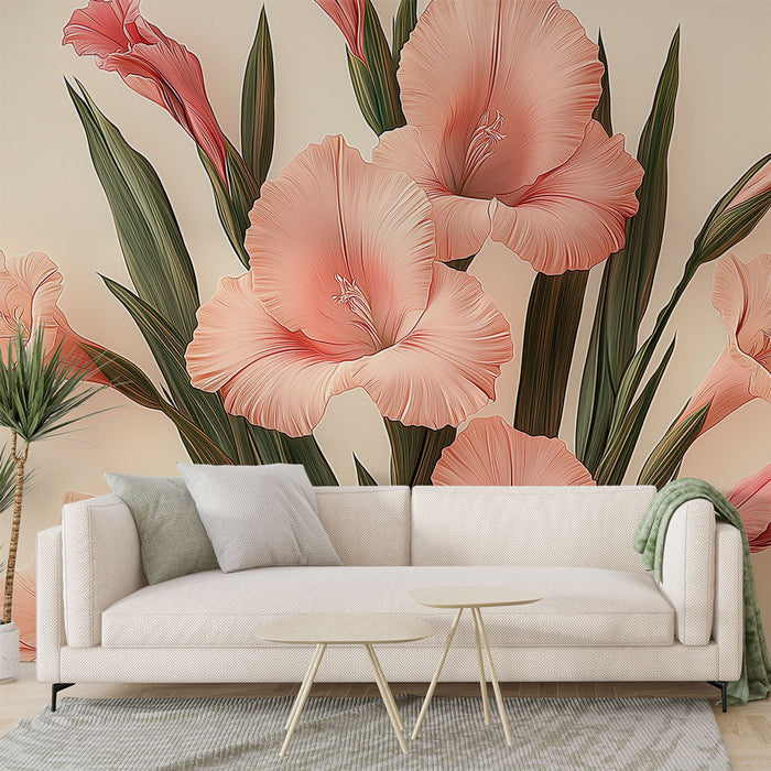 Mural Wallpaper flowers | Gentle and Elegant Gladioli