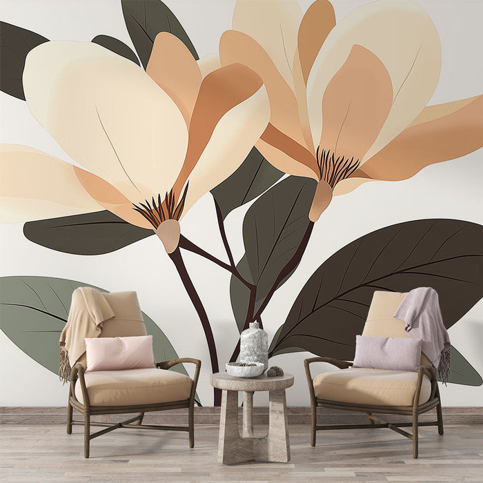 Tapet blomster | Myke og elegante Magnolias