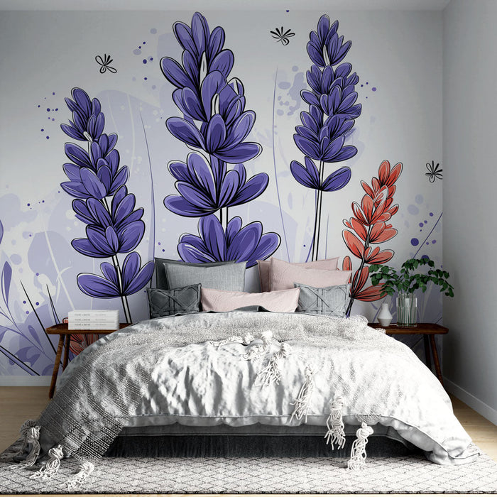 Tapete ljubičastih cvjetova | Elegantni duo lavande i nježnog lišća