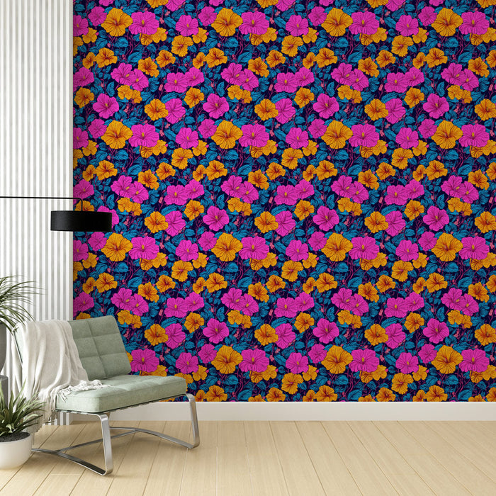 Colorful floral wallpaper | Bright flowers on a dark background
Цветен цветен тапет | Светли цветя на тъмен фон