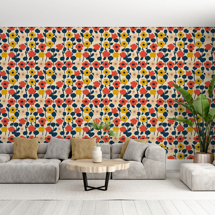 Värviline lilleline tapeet | Lillelised mustrid ja hele taust