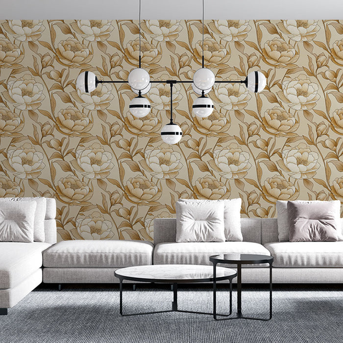 Õie seinamaaling | Elegantne pojengid beežil taustal