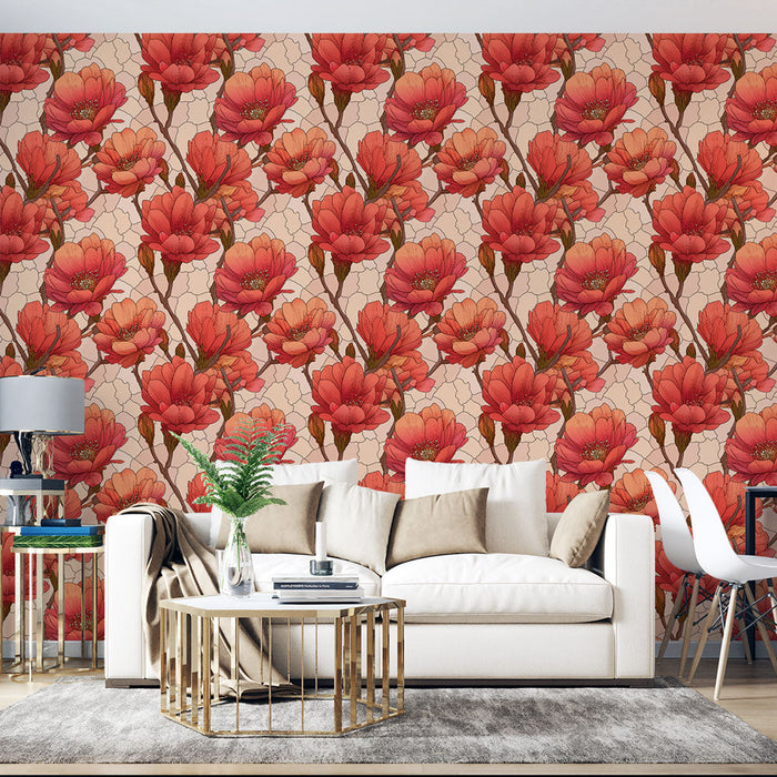 Papel de parede floral | Flores cor-de-rosa em um fundo suave