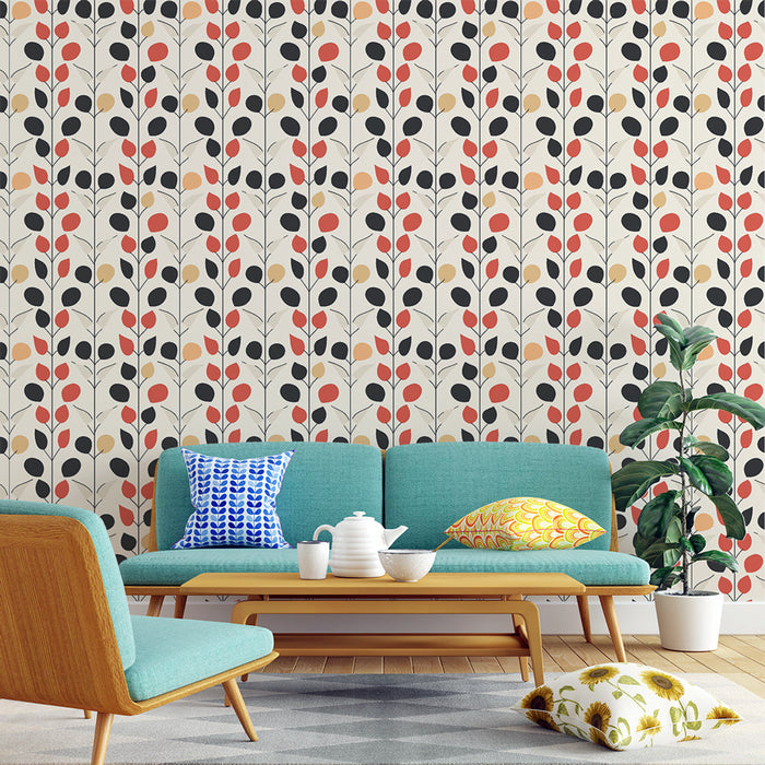 Grafično cvetlično ozadje | Stilizirani listni vzorci v živahnih barvah