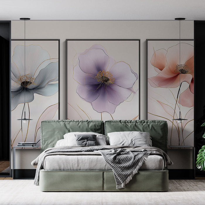 Fototapeet lilleline imitatsioon maalist | Õrnade ja õrnade toonidega lilled