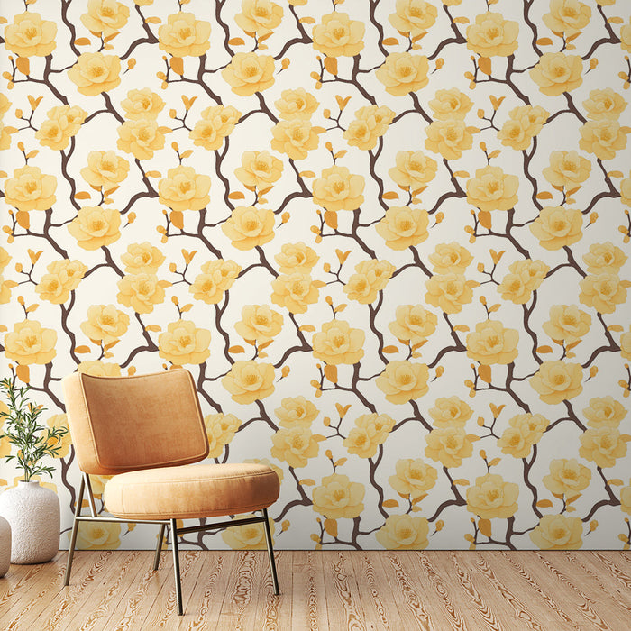 Fototapet cvjetni žuti | Prekrasni žuti cvjetovi na svijetlim pozadinama