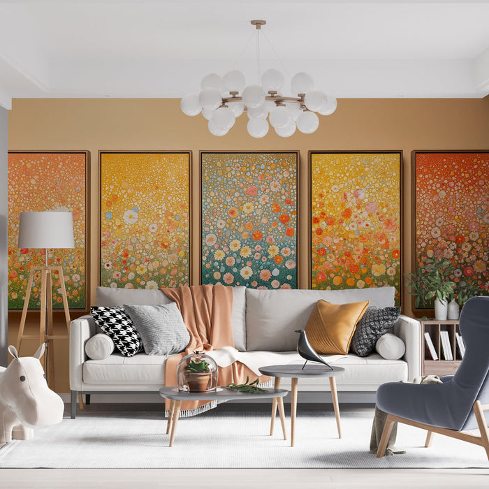 Fototapeta cvetlična | Motiv cvetja v pastelnih odtenkih na gradientnem ozadju