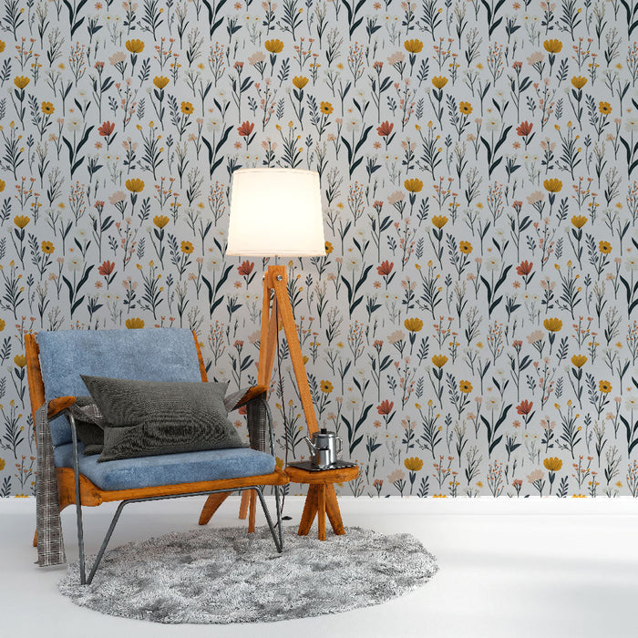 Fotótapé virágos | Színes virág minta fehér háttéren