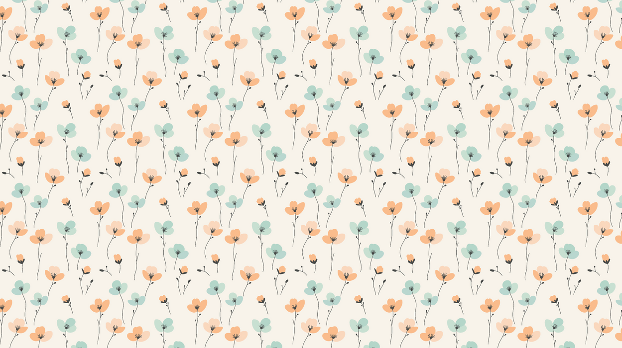 Florální Tapeta | Pastelový květinový vzor na světlém pozadí