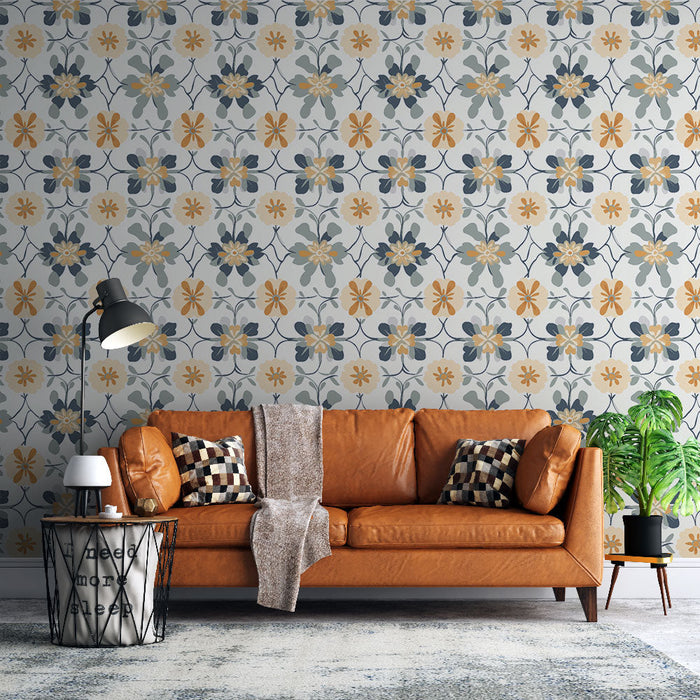 Fotótapéta virágos | Elegáns virágmintás lágy tónusokban