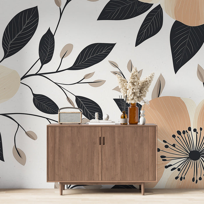 Mural Wallpaper floral | Elegant and modern pattern