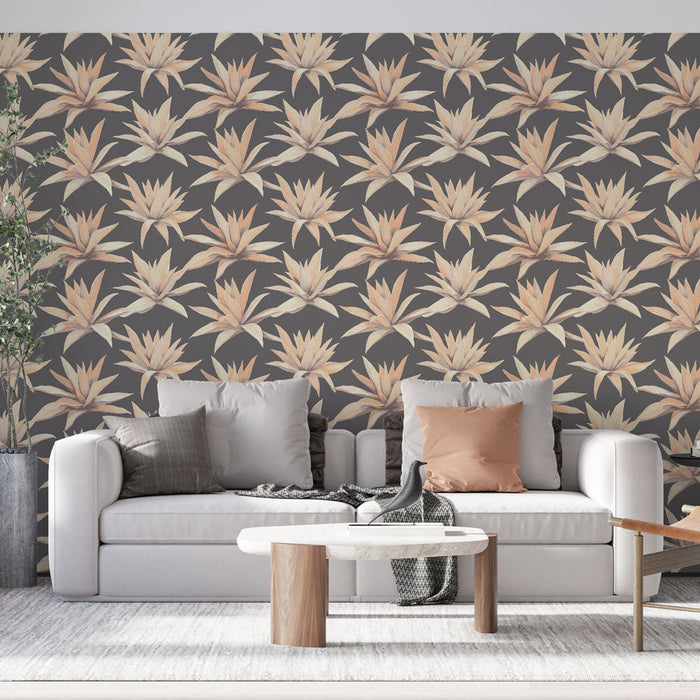 Fotótapéta virágos | Finom virágminták egy enyhe szürke háttéren