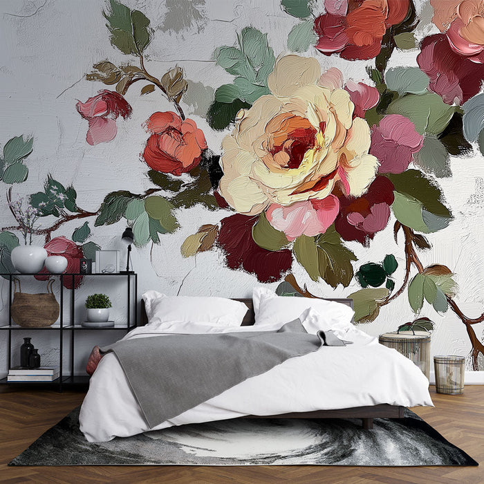 Falfestmény tapéta | Finom rózsák világos háttéren