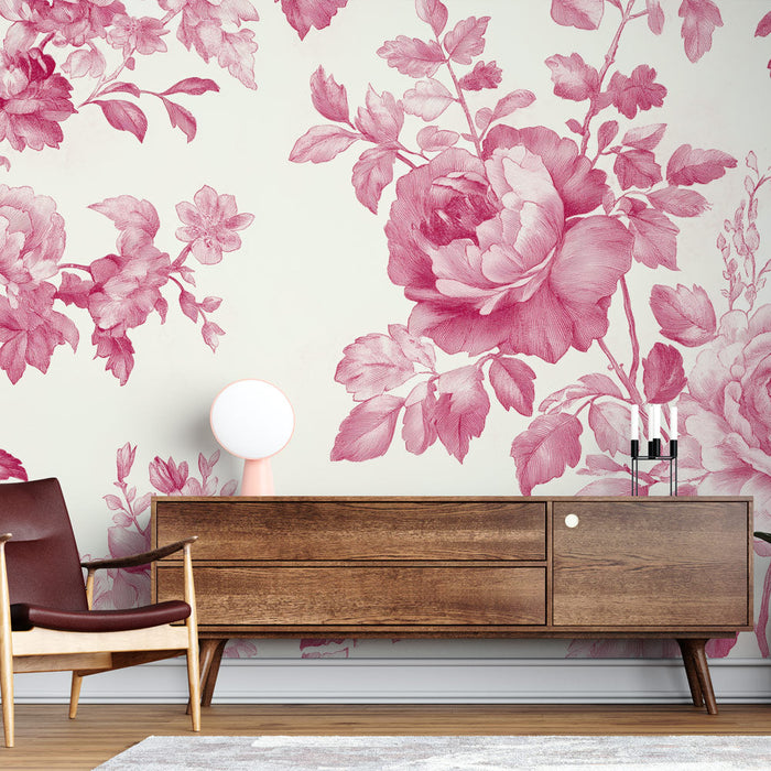 Foto Behang | Rozen in Roze en Crème