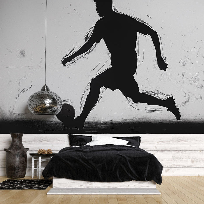 Mural Wallpaper football | Dynamic silhouette of a football player