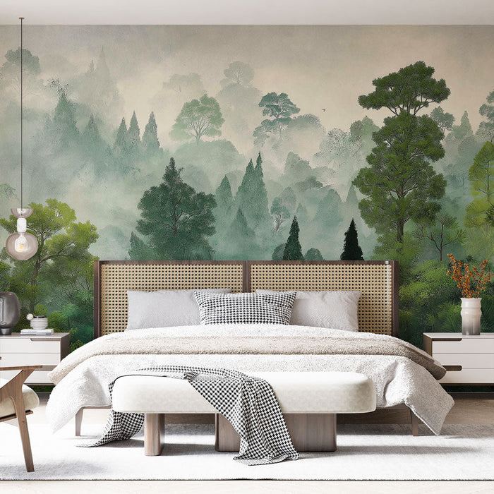 Мъгливата гора Tapete | Плътен и успокояващ пейзаж през лека мъгла