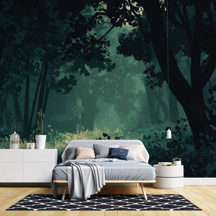 Fototapet gizemli orman | Koyu ortam ve doğal huzur