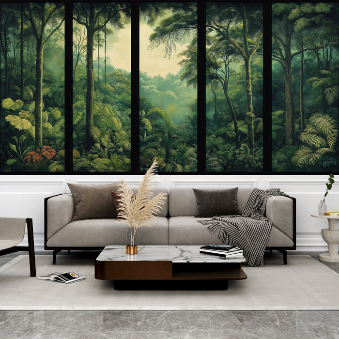 Papel de parede tropical floresta | Escape para o coração de uma selva exuberante