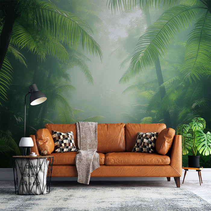 Fototapet tropisk skog | Frodig planter og mykt lys