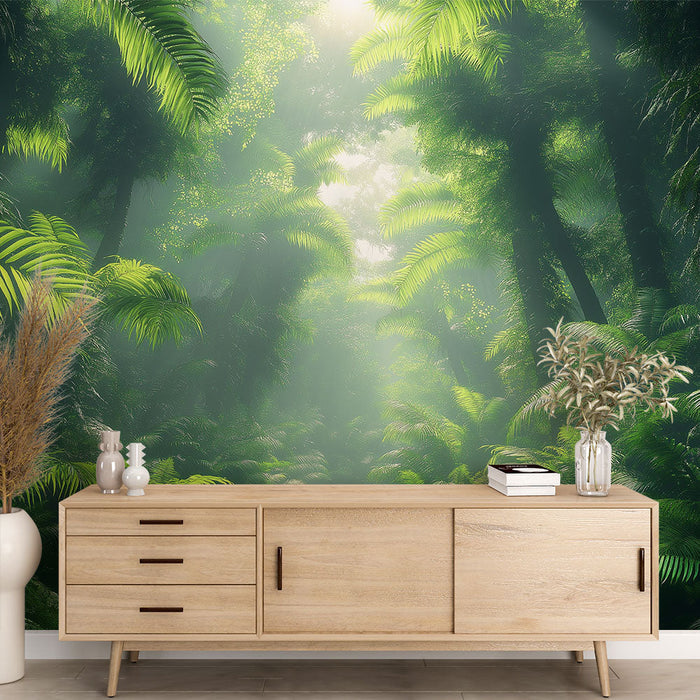 Tapet Pădure Tropicală | Cale Verde în Inima unei Jungle Liniștitoare