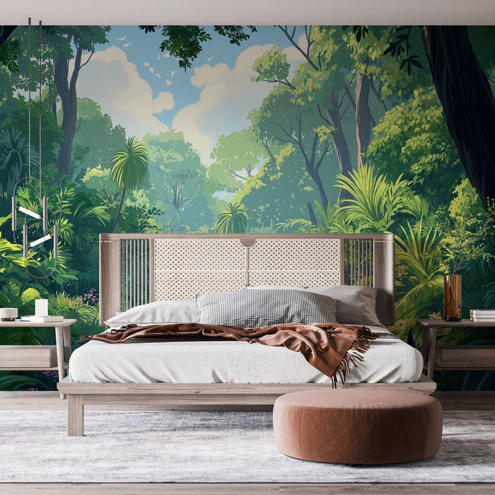 Tapeta tropický les | Bujná krajina zeleně a exotických květin