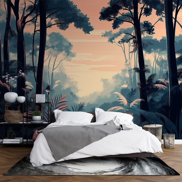 Fototapet tropisk skov | Et drømmelandskab med beroligende nuancer