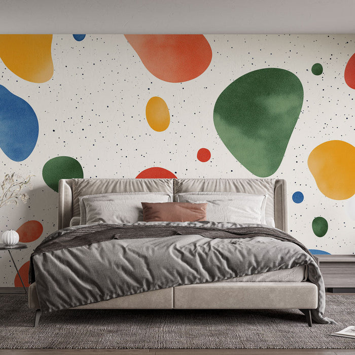 Tapeta s organskim oblicima | Šarene uzorke na kremastoj pozadini