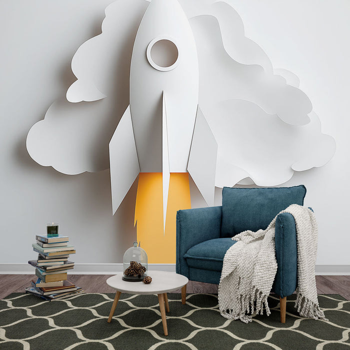 Fototapeta raketa | Papirne stenske dekoracije za igrivo vesolje