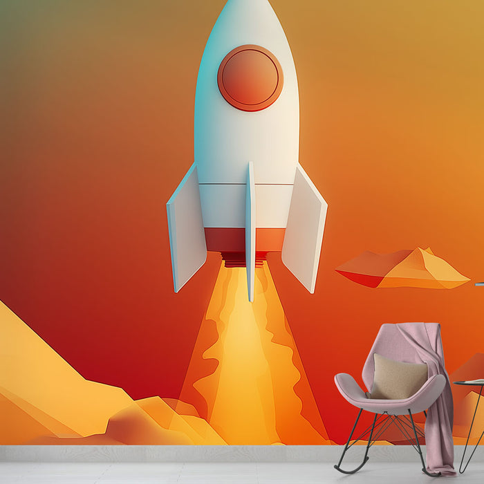 Papel de parede de foguete | Design moderno de um foguete em plena ascensão