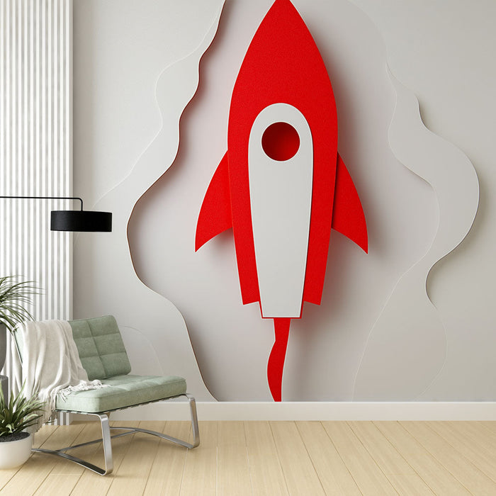 Fototapet raket | Moderne og legende design til børneværelset