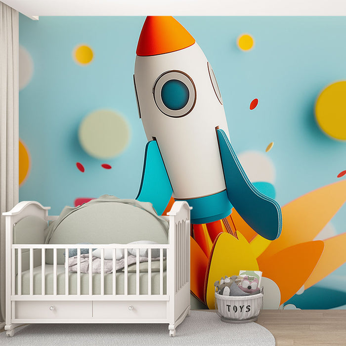 Tapetti raketti | Värikäs raketti dynaamisella ja abstraktilla taustalla