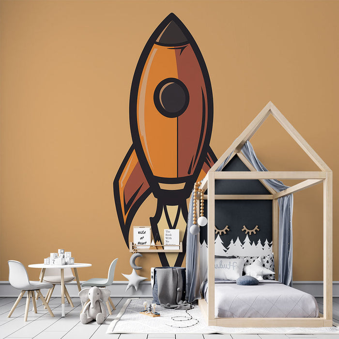 Tapeta rocket | Razigrane ilustracije za unutarnje uređenje