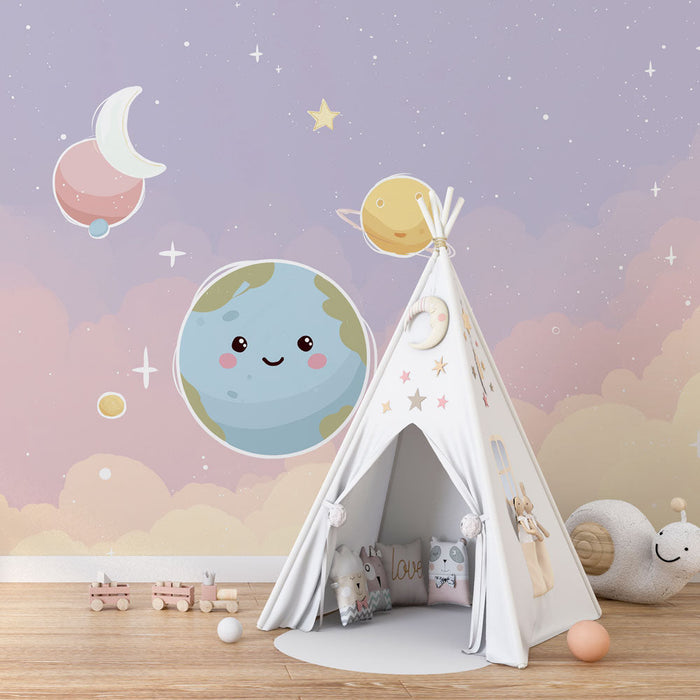 Fototapeet armas galaktika | Armas planeedid ja pastelne taevas