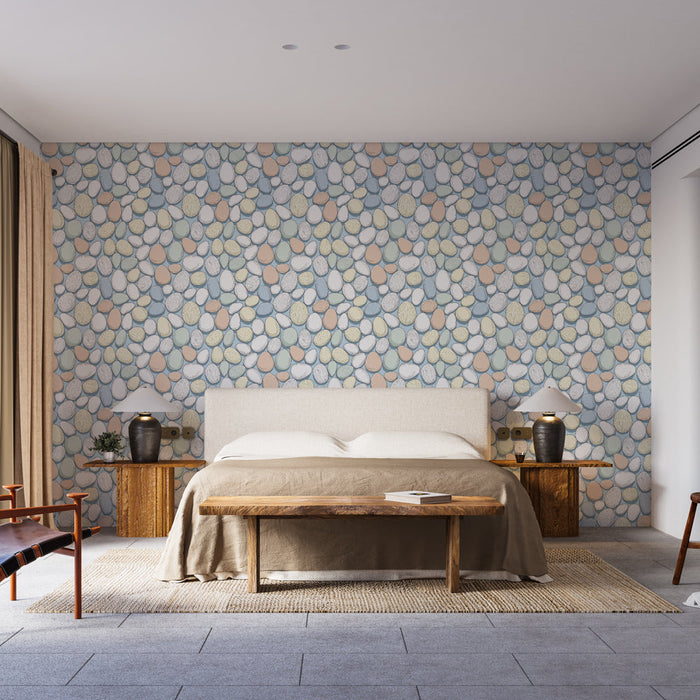 Fotótapéta színes kavicsokkal | Pasztell kavics minta puha háttéren