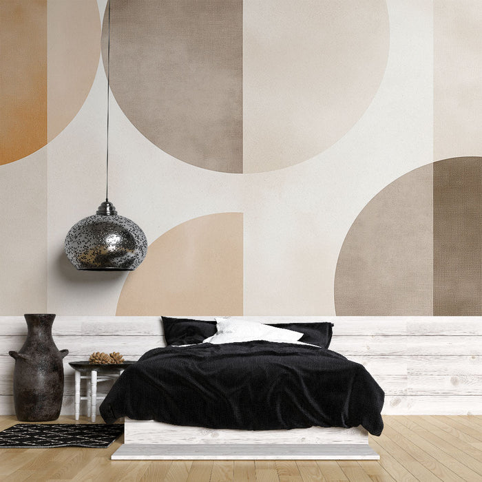 Tapeta | Miękkie kręgi i ziemiste tony