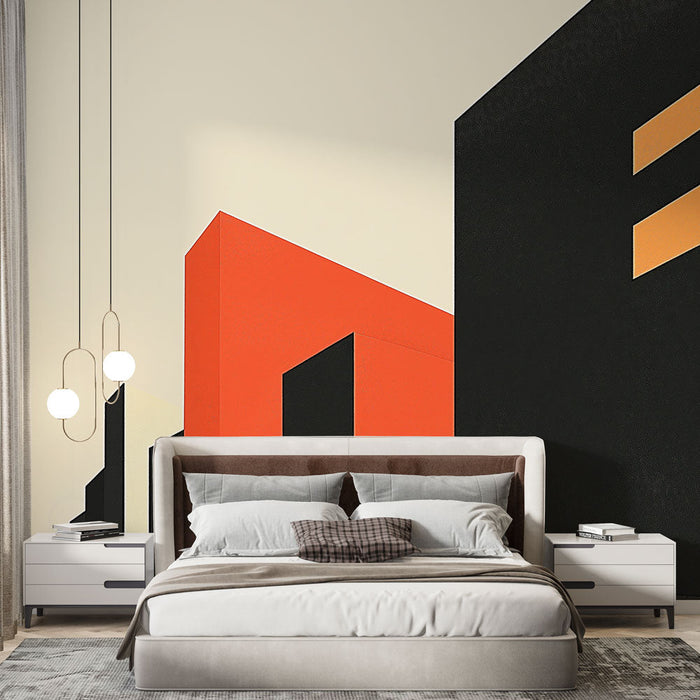 Tapeta geometrijskih tapeta | Moderna kompozicija s apstraktnim oblicima i živopisnim bojama