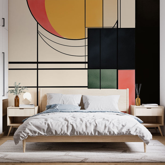 Tapet geometrisk | Abstrakt design med färgglada former